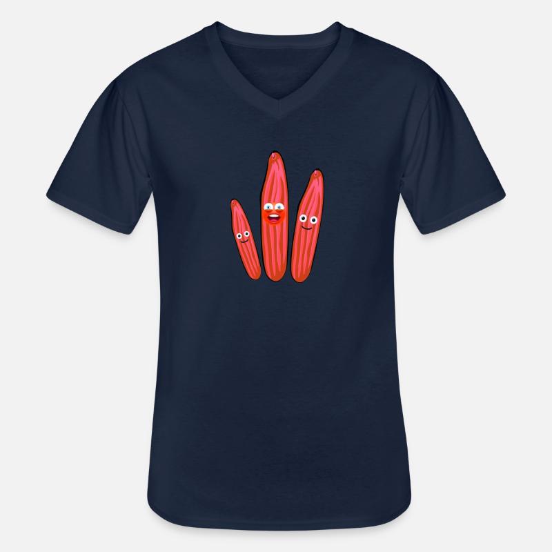Concombre,Concombre de fête,Concombre Rieur - T-shirt col V Homme - marine