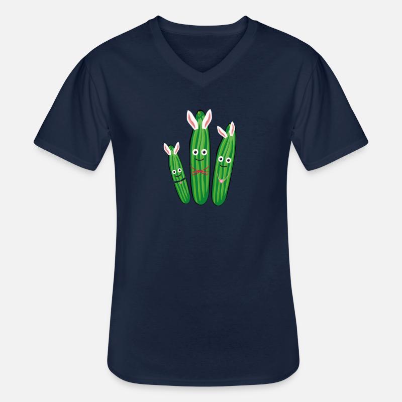 Trio de concombre,concombre,concombre,concombre,concombre,concombre,lapins, lapins - T-shirt col V Homme - marine