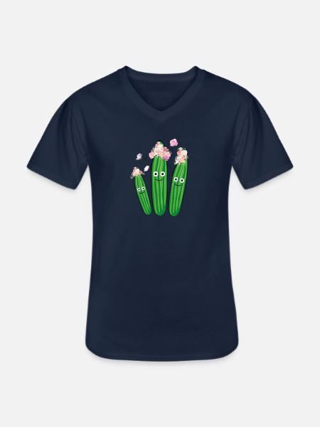 concombre,concombre,hippie,couronne, fleurs - T-shirt col V Homme - marine