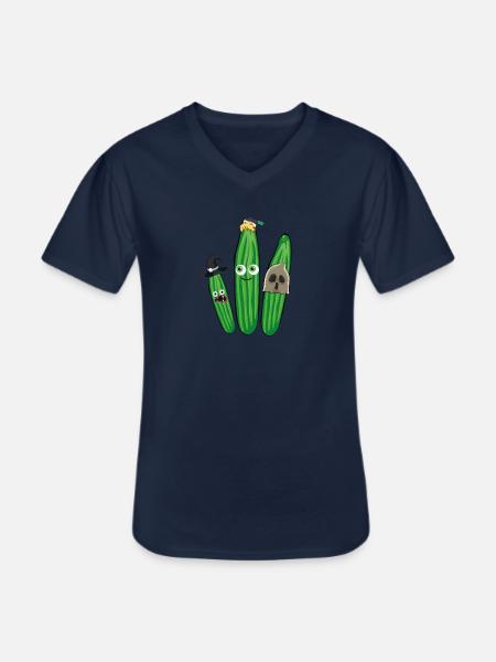 Gurke,Partygurke,halloween, Geist, Hexe - Männer-T-Shirt mit V-Ausschnitt - Navy