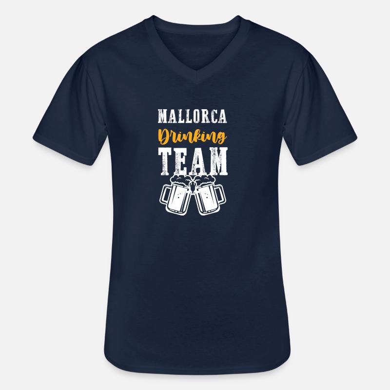 Mallorca Drinking Team - Männer-T-Shirt mit V-Ausschnitt - Navy
