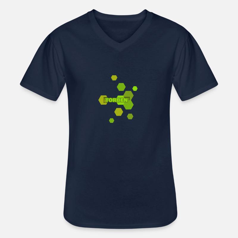 Torben - Männer-T-Shirt mit V-Ausschnitt - Navy
