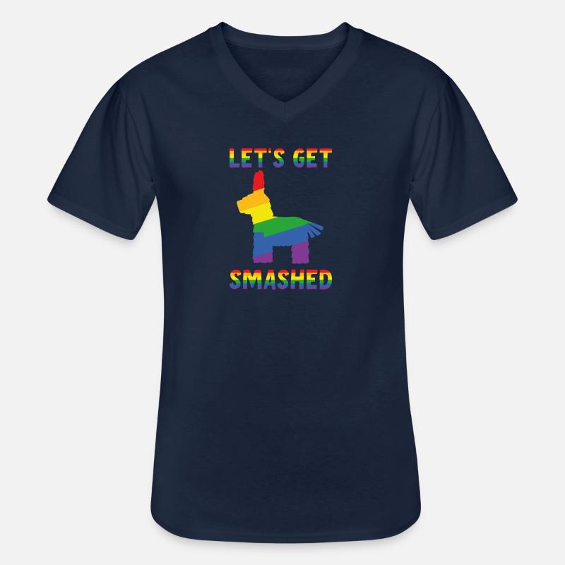 Let's Get Smashed Pinata - Männer-T-Shirt mit V-Ausschnitt - Navy