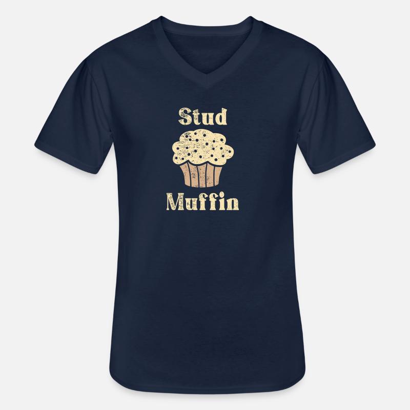 Stud Muffin - Männer-T-Shirt mit V-Ausschnitt - Navy