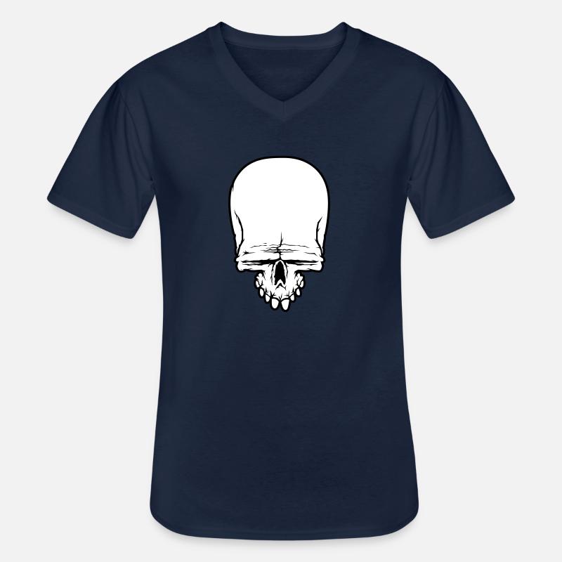 schädel skull - Männer-T-Shirt mit V-Ausschnitt - Navy