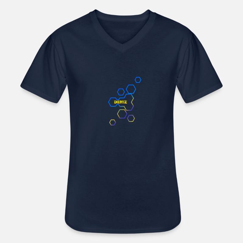 Technikfreak Deniz - Männer-T-Shirt mit V-Ausschnitt - Navy