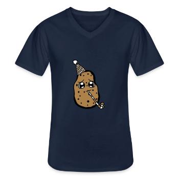 seul seul face visage doux mignon petite naissance - T-shirt col V Homme - marine - Devant - AI Model Male 178 dark (178cm)