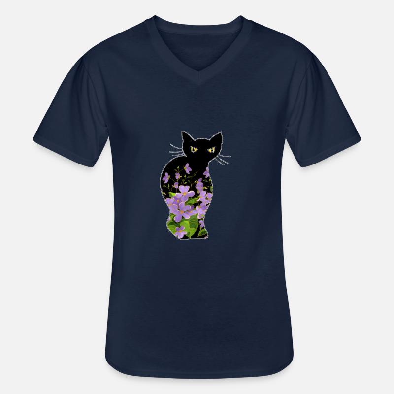 Katze - Männer-T-Shirt mit V-Ausschnitt - Navy