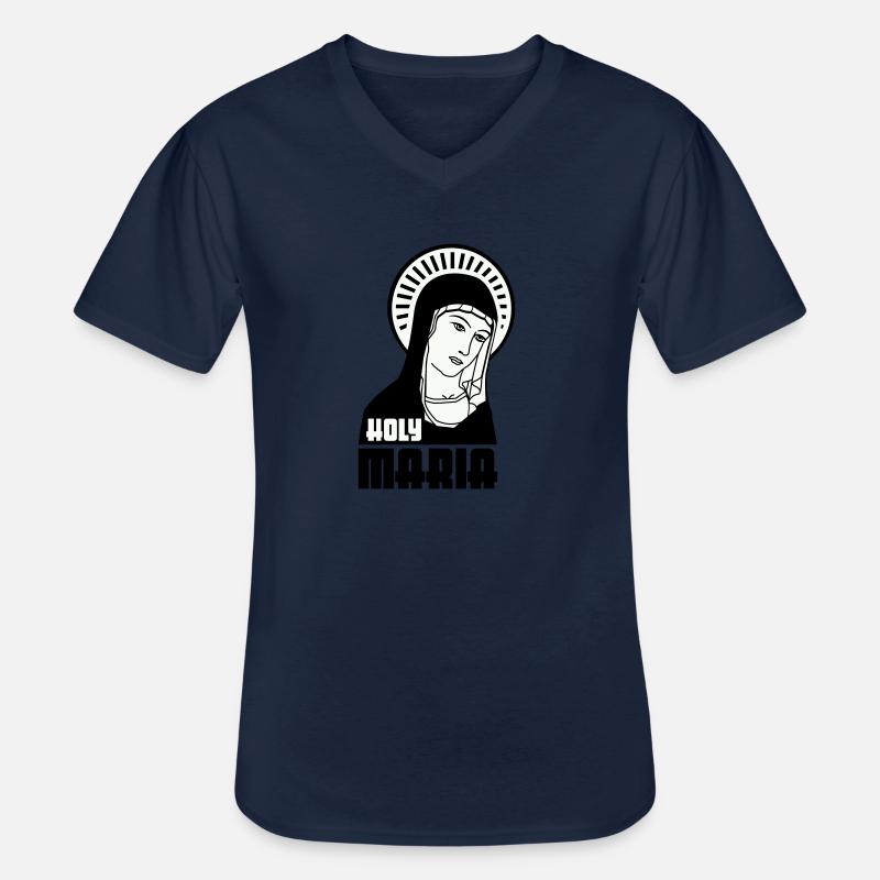 Holy Maria - Männer-T-Shirt mit V-Ausschnitt - Navy