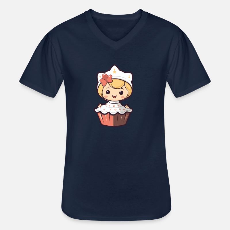 Backfee Fee Backen Kuchen - Männer-T-Shirt mit V-Ausschnitt - Navy