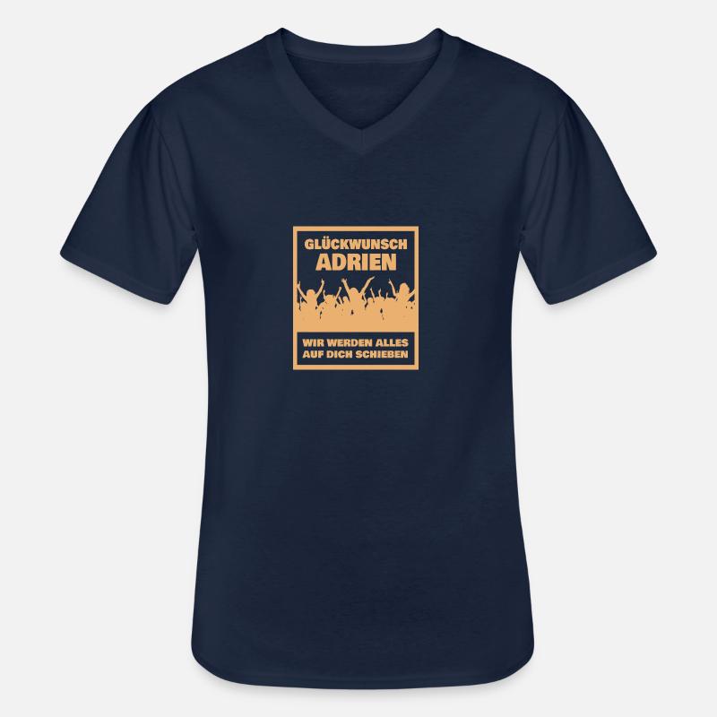 Adrien - Männer-T-Shirt mit V-Ausschnitt - Navy