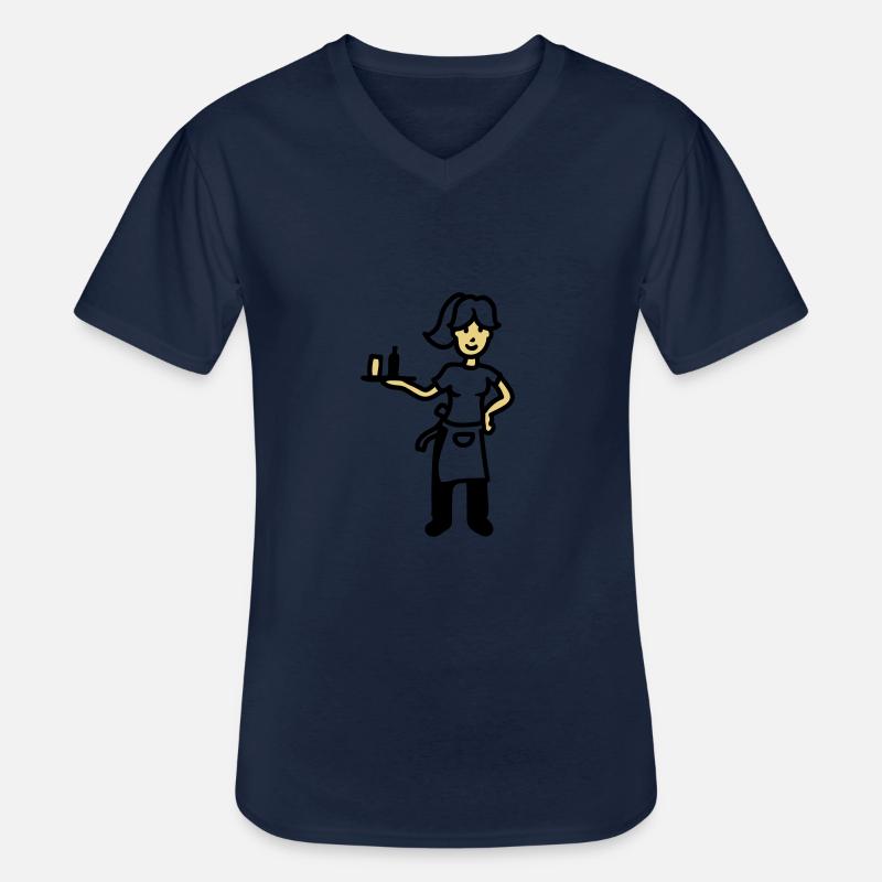 Kellnerin - Männer-T-Shirt mit V-Ausschnitt - Navy