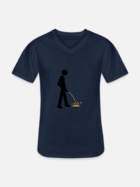 Pee - Men's V-Neck T-Shirt - navy