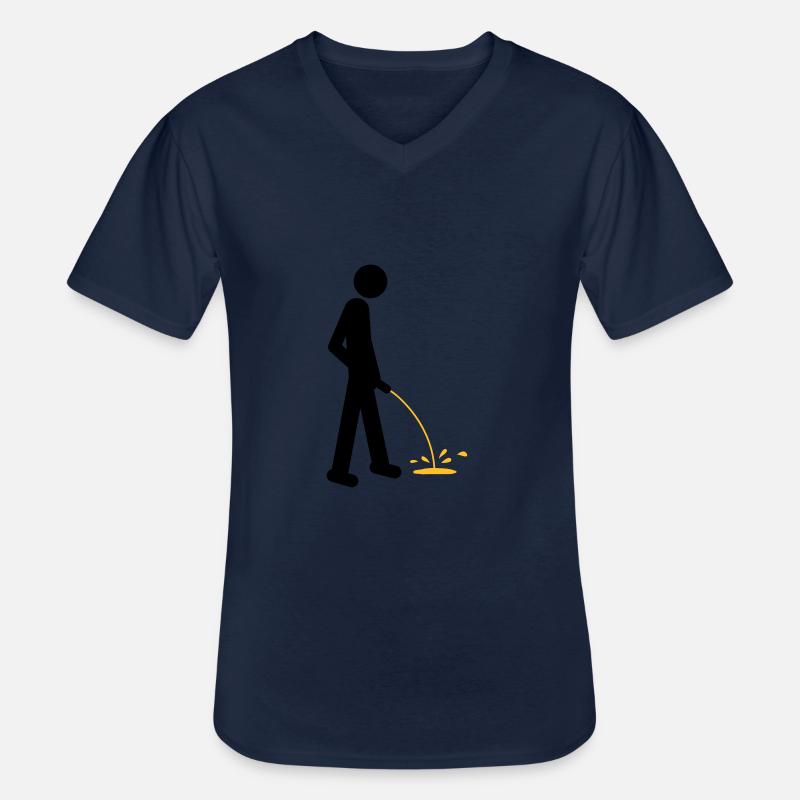 Pee - Männer-T-Shirt mit V-Ausschnitt - Navy