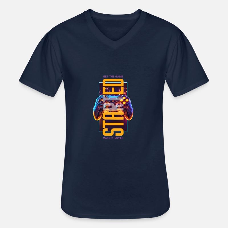 Get the game started - Männer-T-Shirt mit V-Ausschnitt - Navy