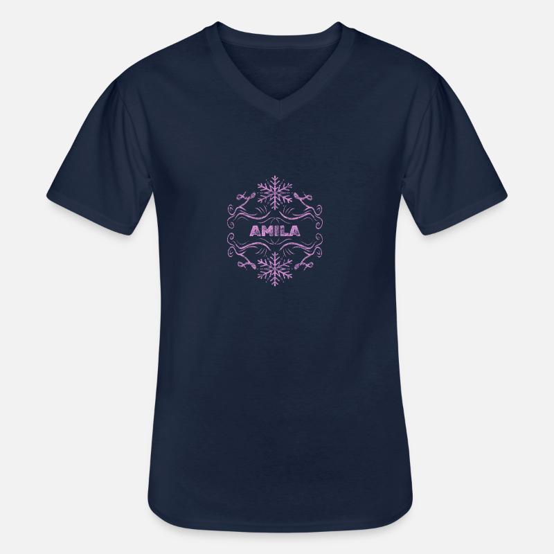 Amila als Ehefrau - Männer-T-Shirt mit V-Ausschnitt - Navy