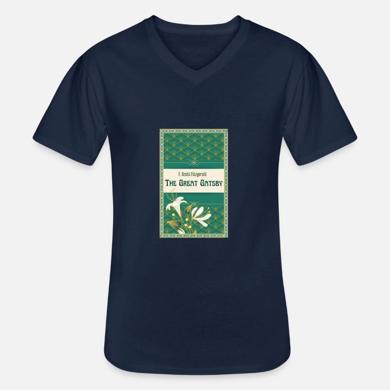 Fitzgeralds Der große Gatsby - Männer-T-Shirt mit V-Ausschnitt - Navy