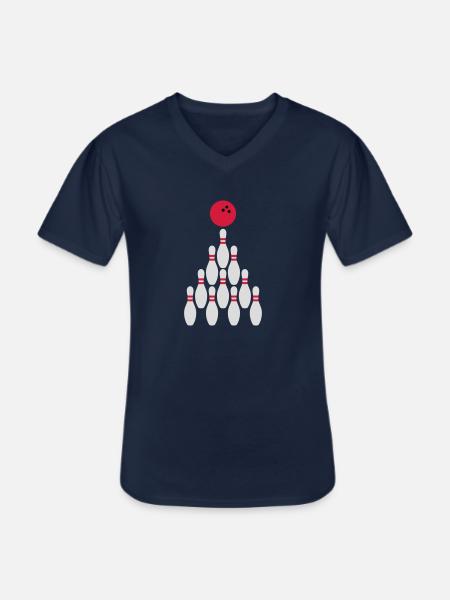 Bowling Kegeln Ball Design - Men's V-Neck T-Shirt - navy