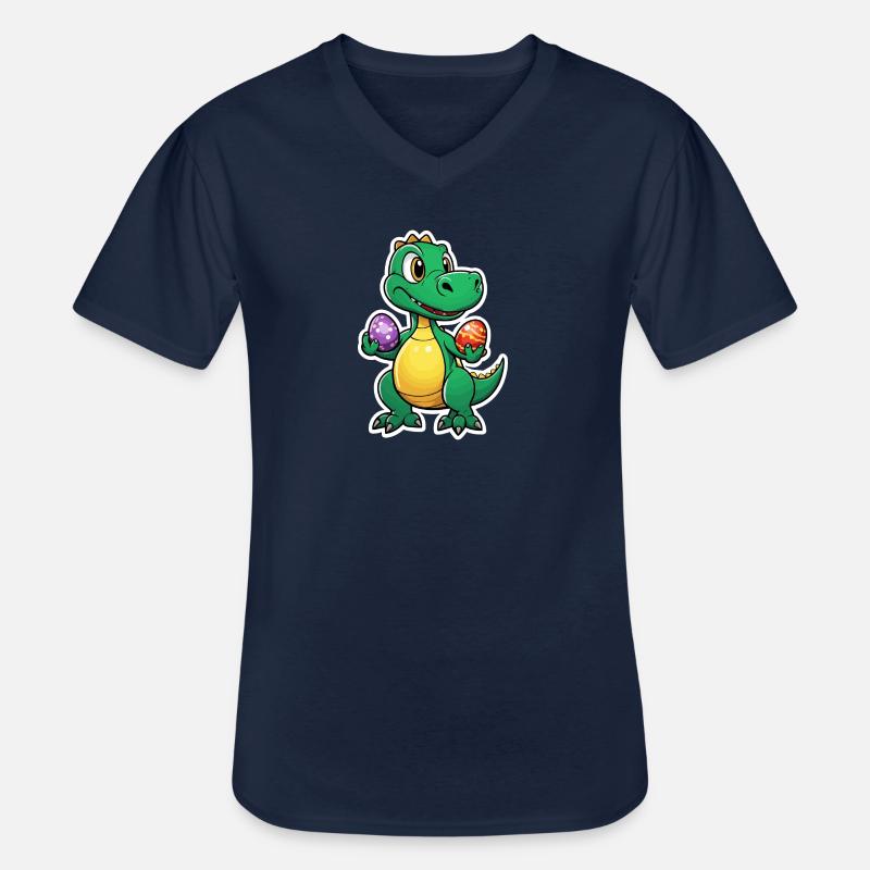 Dinosaur Easter Eggs Easter - Men's V-Neck T-Shirt - navy