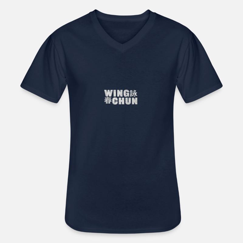 Wing Chun Sigle Chinesisch - Männer-T-Shirt mit V-Ausschnitt - Navy