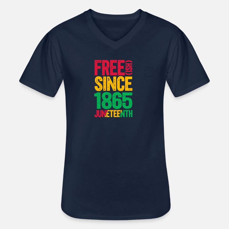 Juneteenth - Männer-T-Shirt mit V-Ausschnitt - Navy