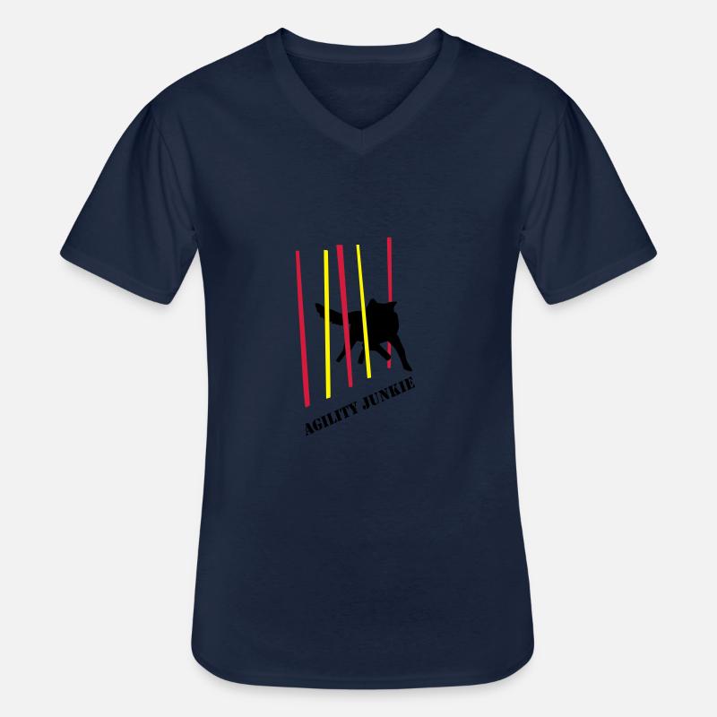 Agility Junkie_2_cb - Männer-T-Shirt mit V-Ausschnitt - Navy