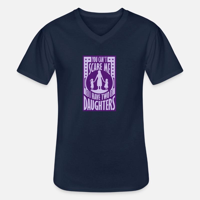 I have two daughters - Männer-T-Shirt mit V-Ausschnitt - Navy