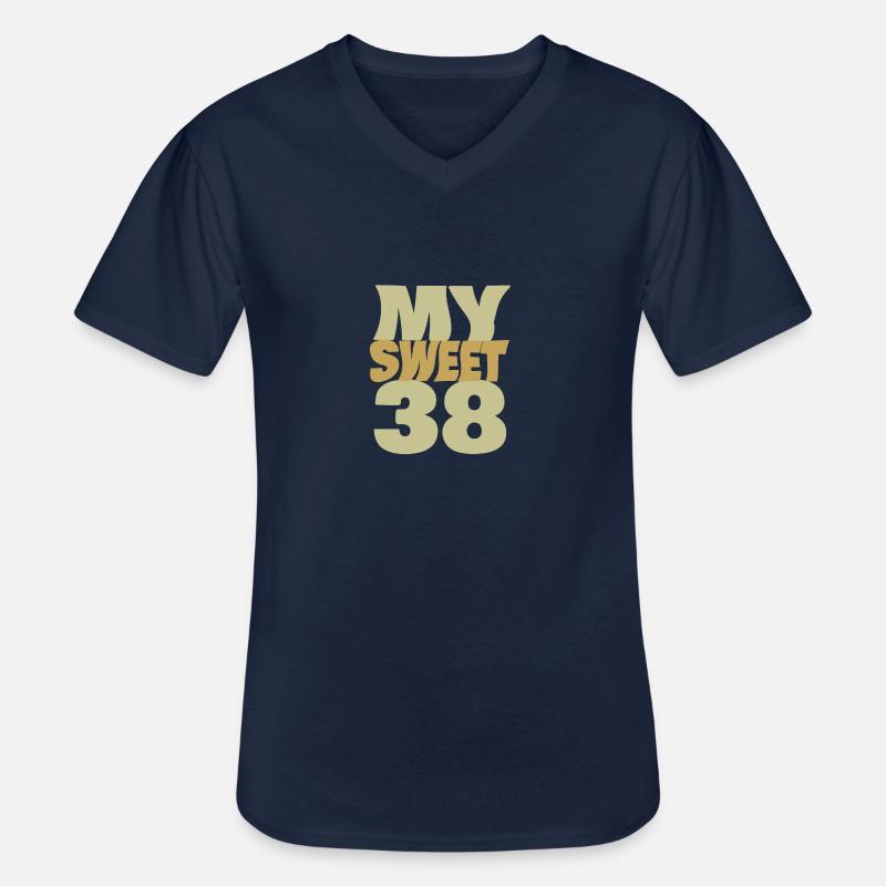 38 - Männer-T-Shirt mit V-Ausschnitt - Navy
