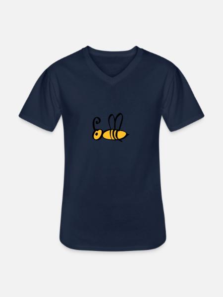 bee / honeybee 2c - Men's V-Neck T-Shirt - navy