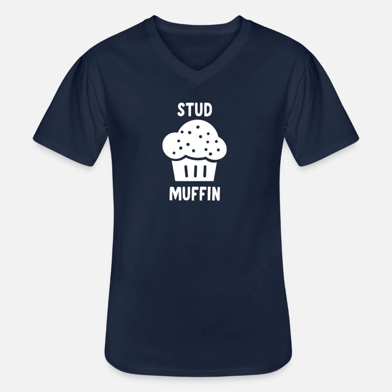 Stud Muffin - Männer-T-Shirt mit V-Ausschnitt - Navy