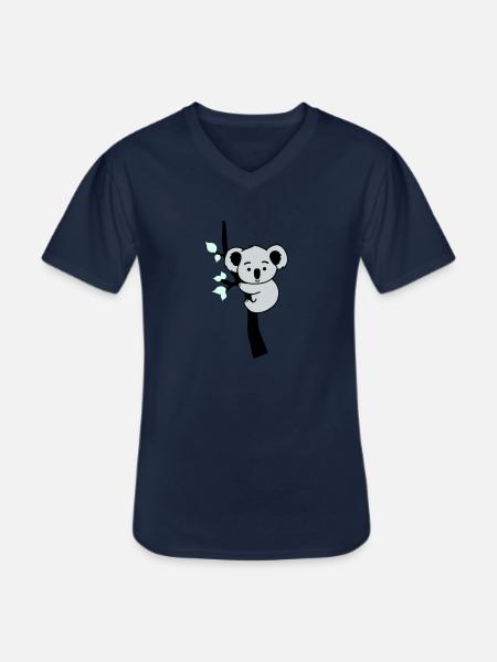 Koala Bear Comic Tree - Men's V-Neck T-Shirt - navy
