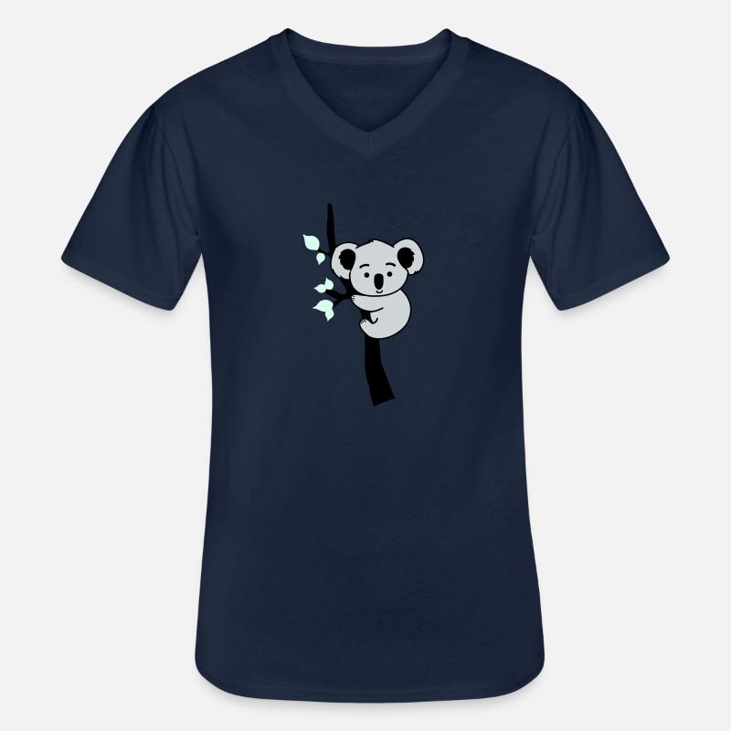 Koala Bear Comic Tree - Men's V-Neck T-Shirt - navy