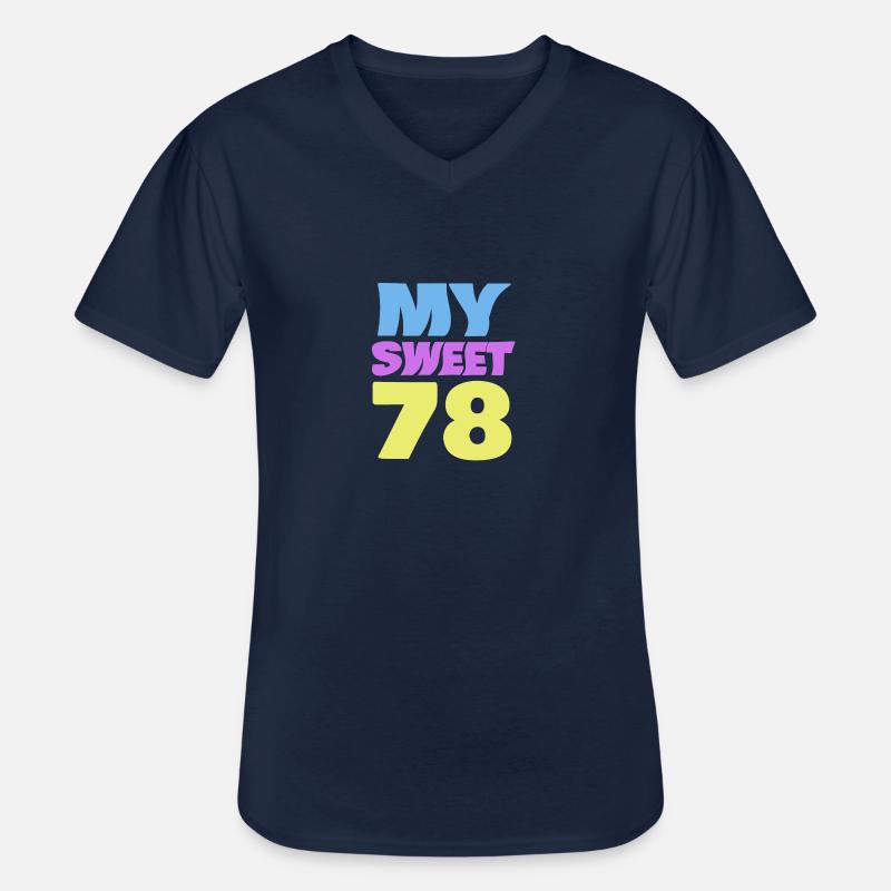 78 - Männer-T-Shirt mit V-Ausschnitt - Navy