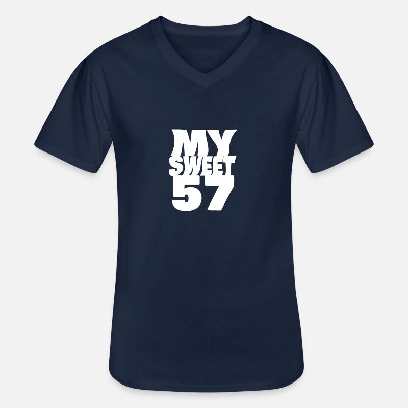 57 - Männer-T-Shirt mit V-Ausschnitt - Navy