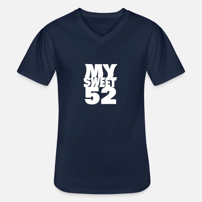 52 - Männer-T-Shirt mit V-Ausschnitt - Navy