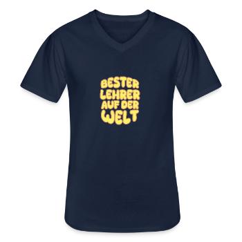 Lehrer als Berufung - Männer-T-Shirt mit V-Ausschnitt - Navy - Vorne - AI Model Male 178 dark (178cm)