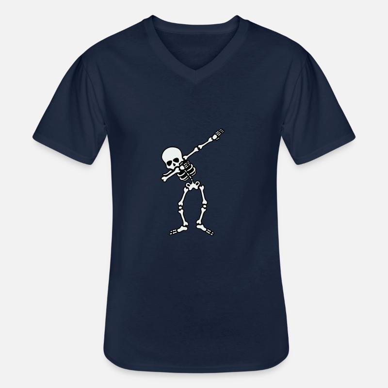 skull dabbing - Männer-T-Shirt mit V-Ausschnitt - Navy