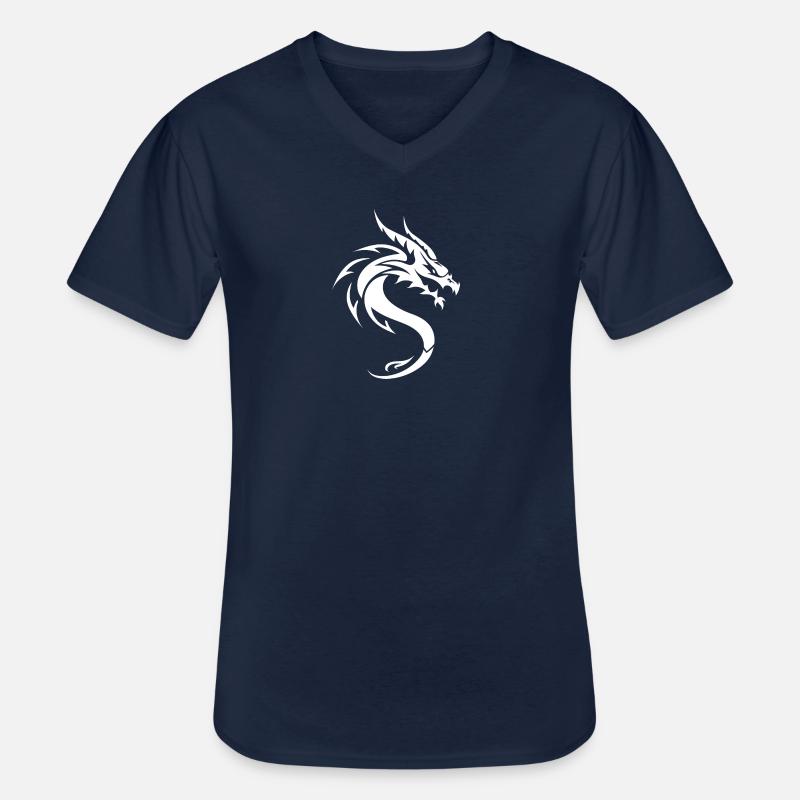 Drachen Tattoo - Männer-T-Shirt mit V-Ausschnitt - Navy
