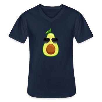 Guacamole Superfood Fruit Cool Avocado - Men's V-Neck T-Shirt - navy - Front - AI Model Male 178 dark (178cm)