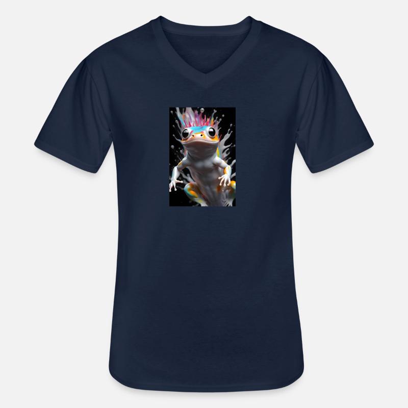 Salamander #2 - Männer-T-Shirt mit V-Ausschnitt - Navy