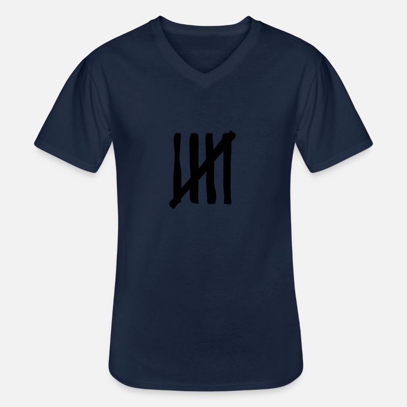 5 stripes - Männer-T-Shirt mit V-Ausschnitt - Navy