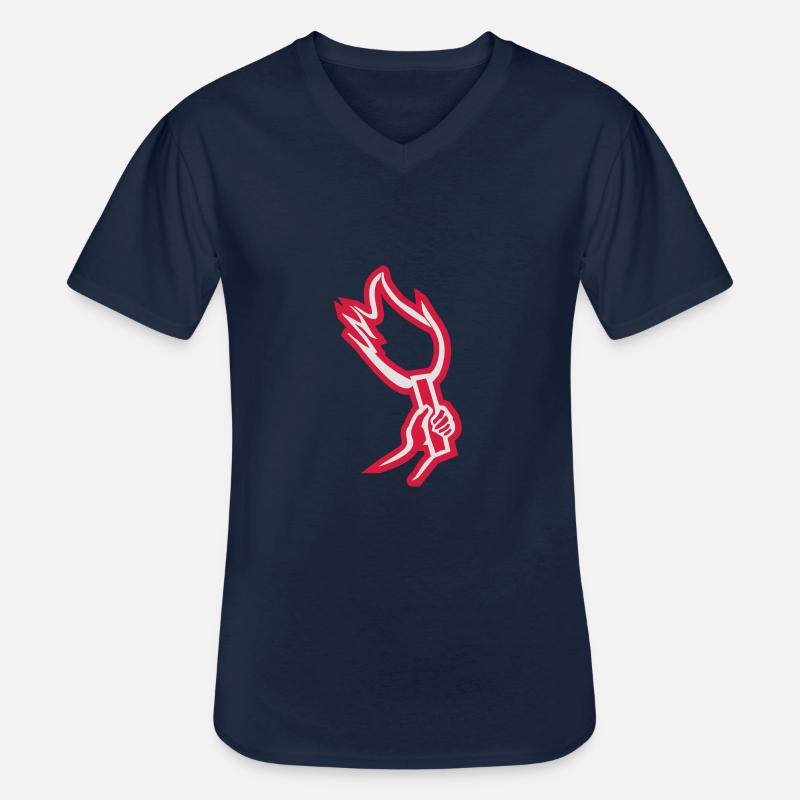 pyro - Männer-T-Shirt mit V-Ausschnitt - Navy