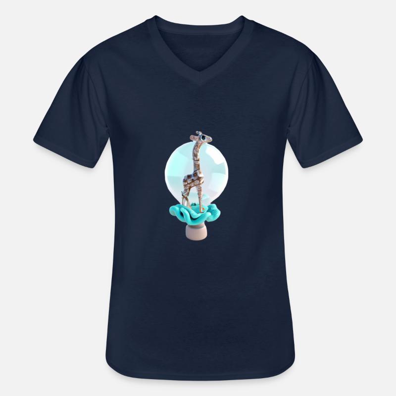 Design Giraffe - Männer-T-Shirt mit V-Ausschnitt - Navy