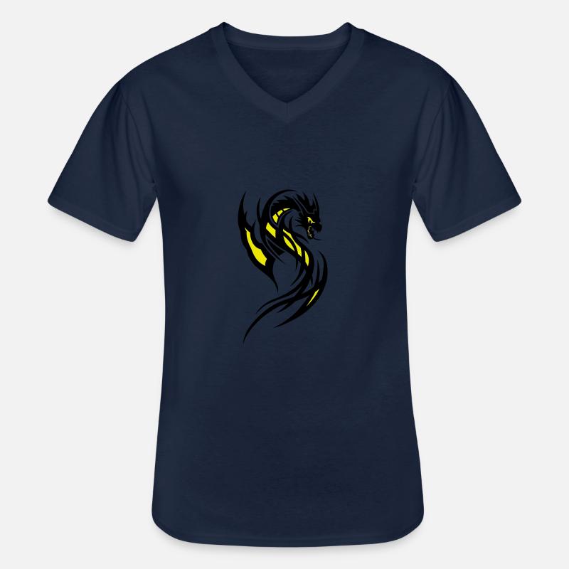 Drache - Männer-T-Shirt mit V-Ausschnitt - Navy