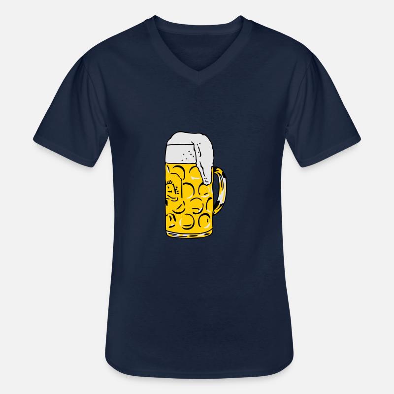 Bier - Männer-T-Shirt mit V-Ausschnitt - Navy