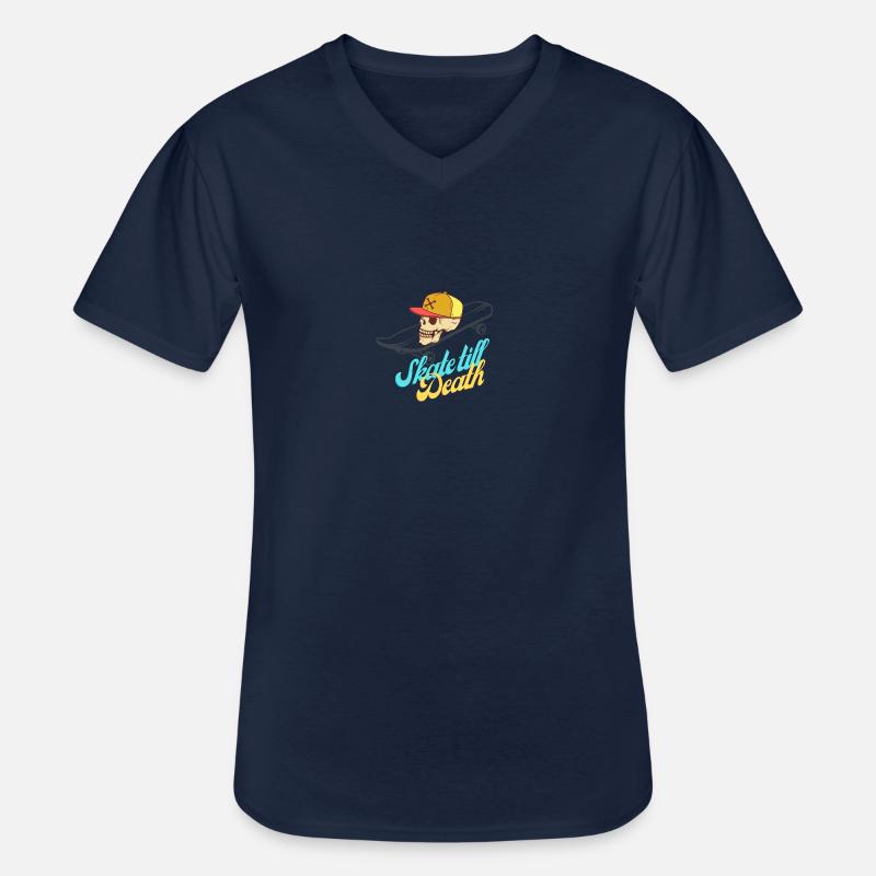 Skate Till Death - Männer-T-Shirt mit V-Ausschnitt - Navy