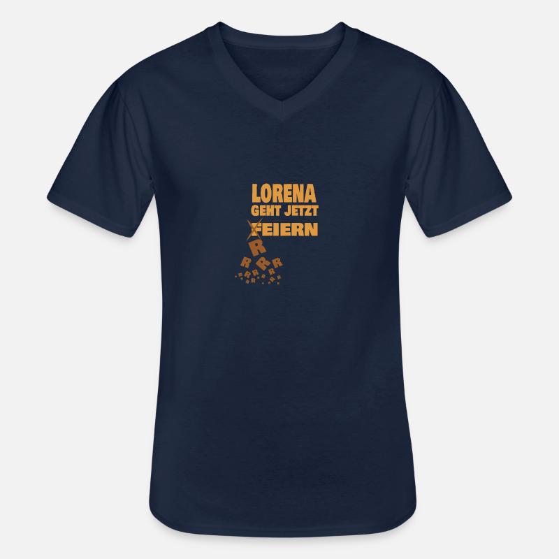 lorena - Männer-T-Shirt mit V-Ausschnitt - Navy