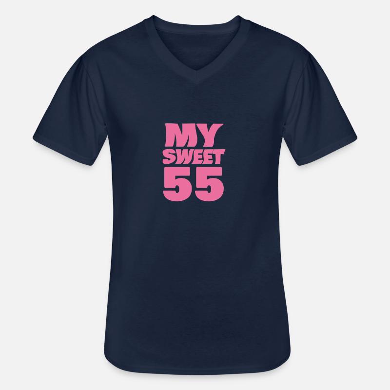 55 - Männer-T-Shirt mit V-Ausschnitt - Navy