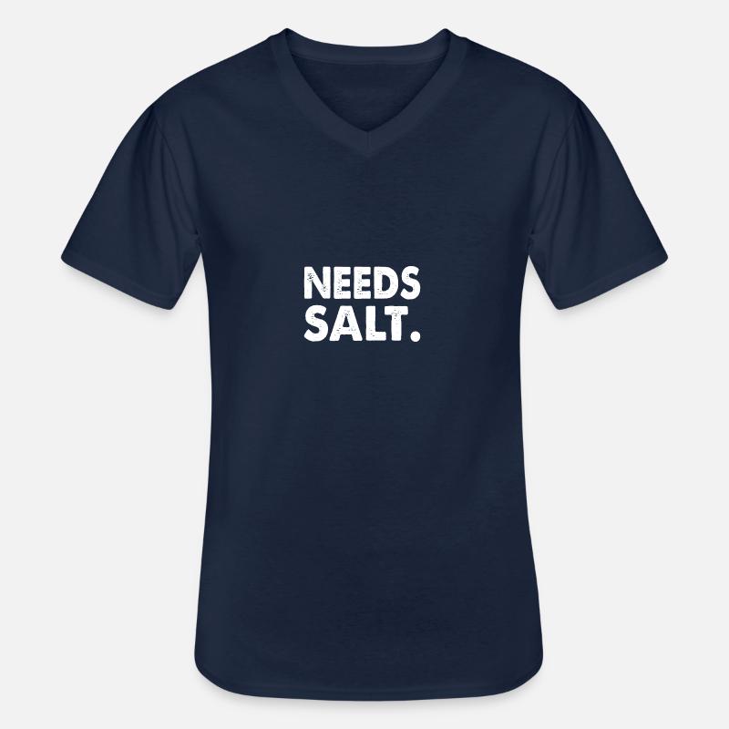 NEEDS SALT. - Männer-T-Shirt mit V-Ausschnitt - Navy