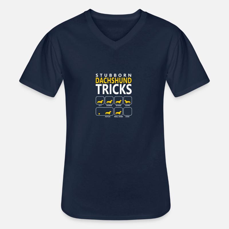 Hartnäckige Dackel-Tricks - Männer-T-Shirt mit V-Ausschnitt - Navy